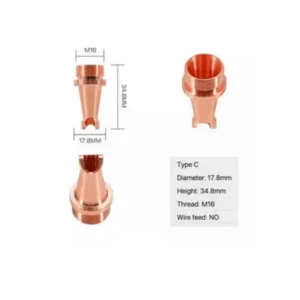Fiber Lazer Kaynak Nozulu 17.8mm M16
