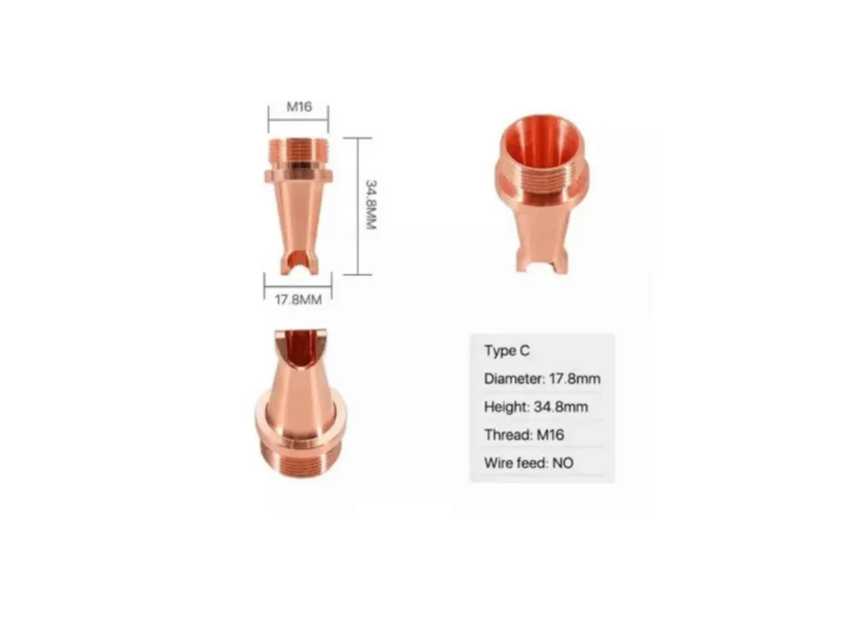 Fiber Lazer Kaynak Nozulu 17.8mm M16