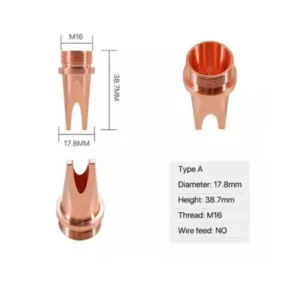 Fiber Lazer Kaynak Nozulu Çapı ISO M16 17,8 mm Yüksekliği 38,7 mm
