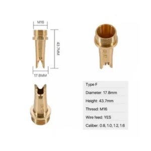 Fiber Lazer Kaynak Nozulu F Tip Çap 17,8 mm