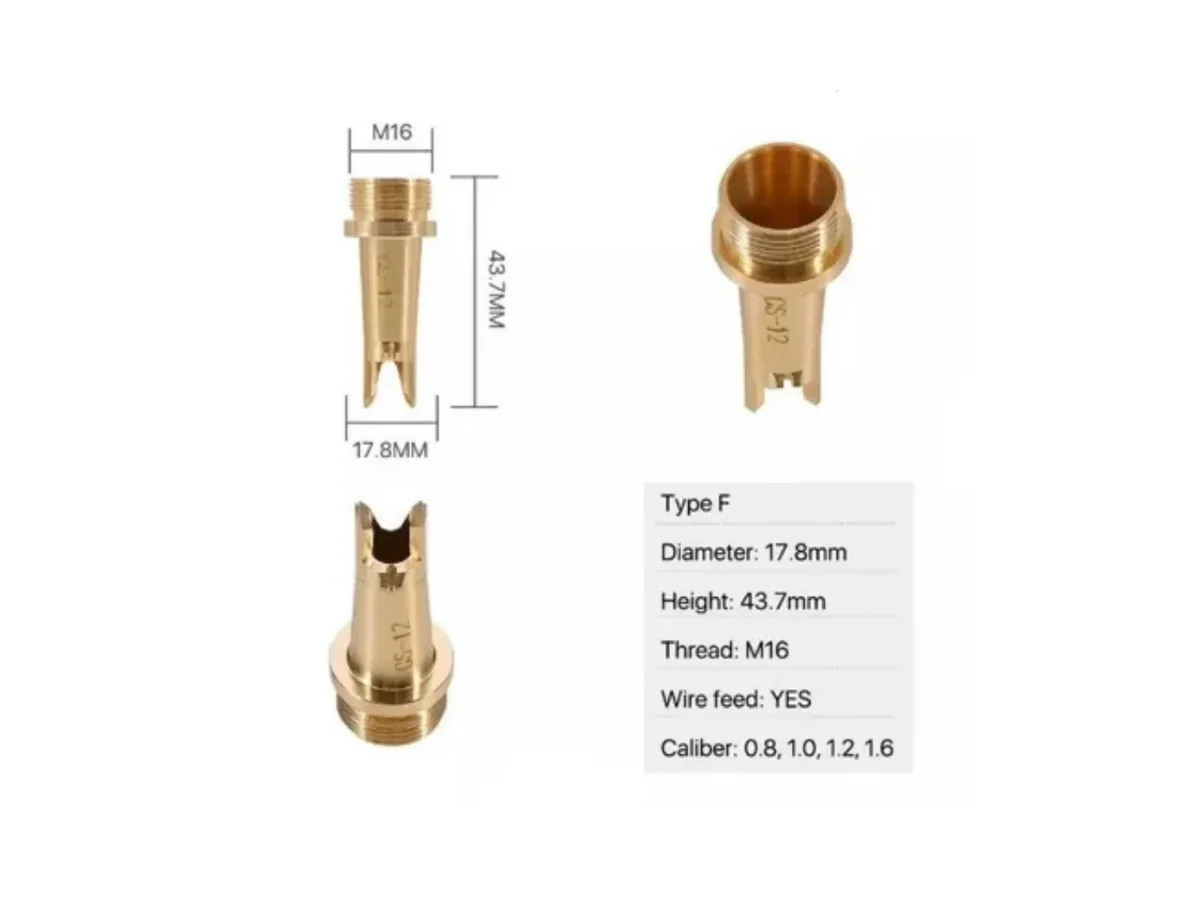 Fiber Lazer Kaynak Nozulu F Tip Çap 17,8 mm