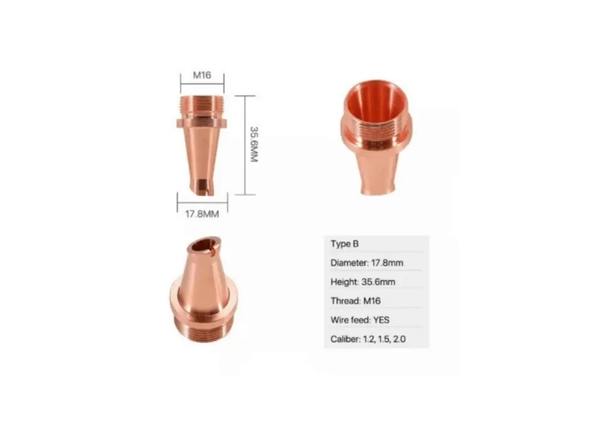 Fiber Lazer Kaynak Nozulu H35.6mm M16