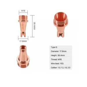 Fiber Lazer Kaynak Nozulu M16 D17.8